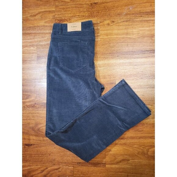 LL Bean Womens Corduroy Classic Fit Straight Leg Size 12 Gray - Picture 4 of 4